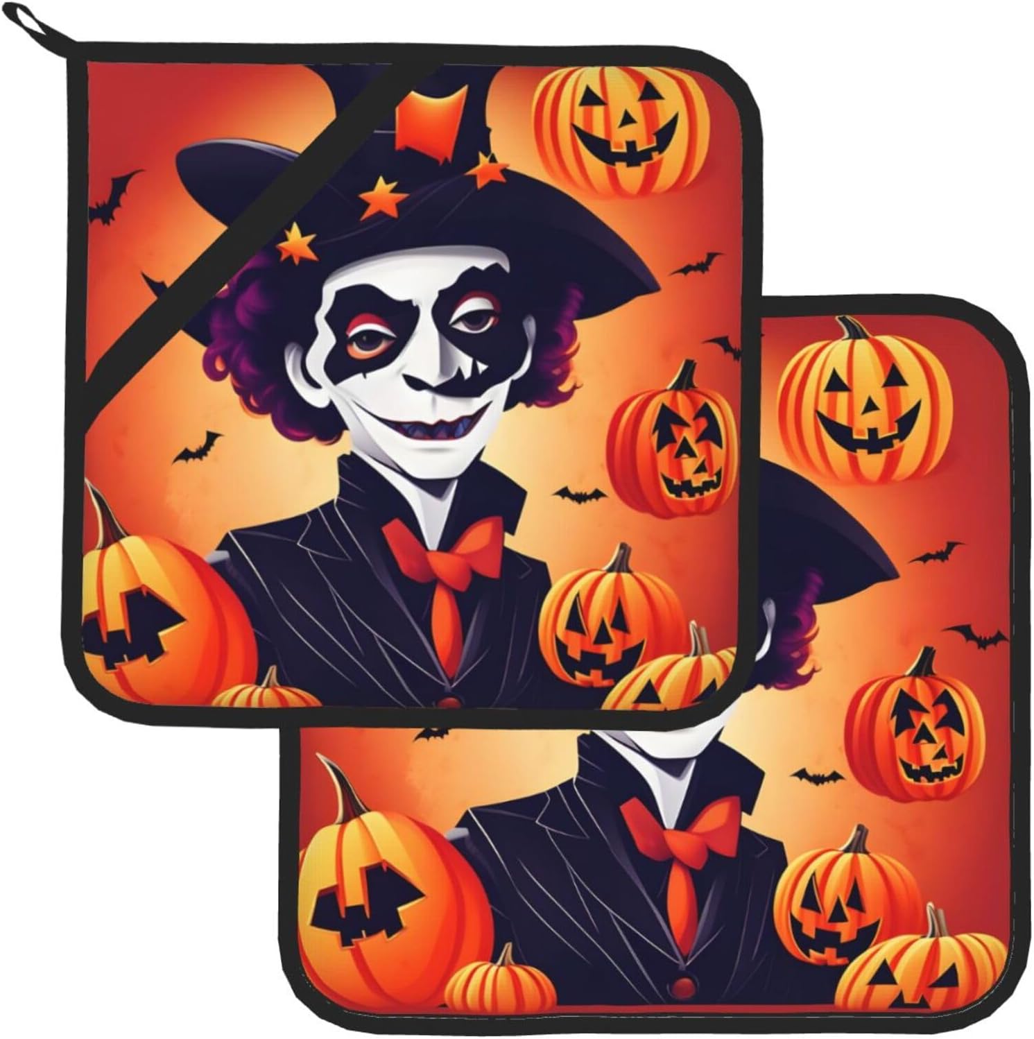 Happy Halloween 2-Piece Heat-Resistant Pot Holder Set Non-Slip Kitchen Pric