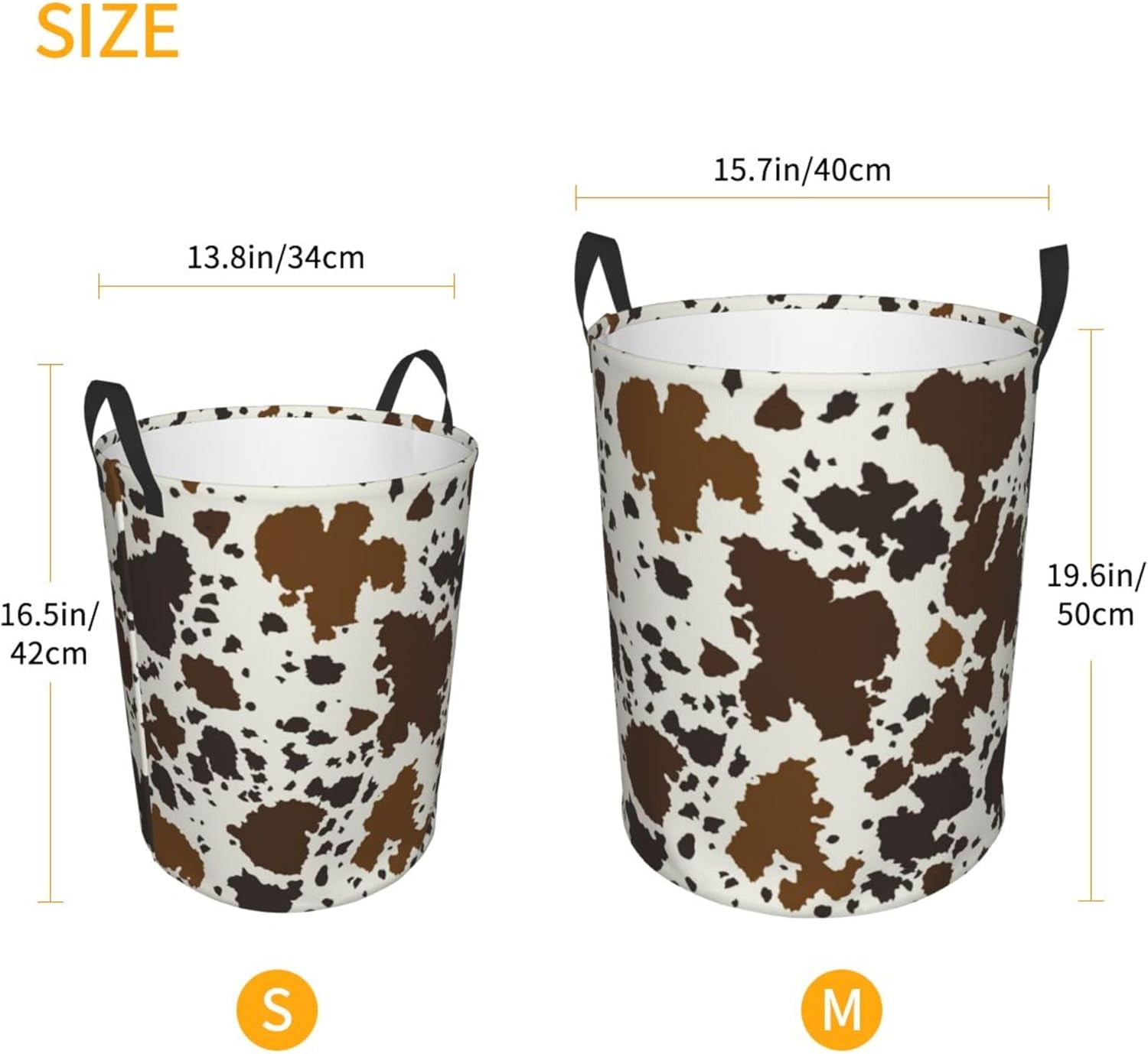 MZERSE Boys Girls Unique Laundry Hamper Basket Brown Skin Milk Cow Print