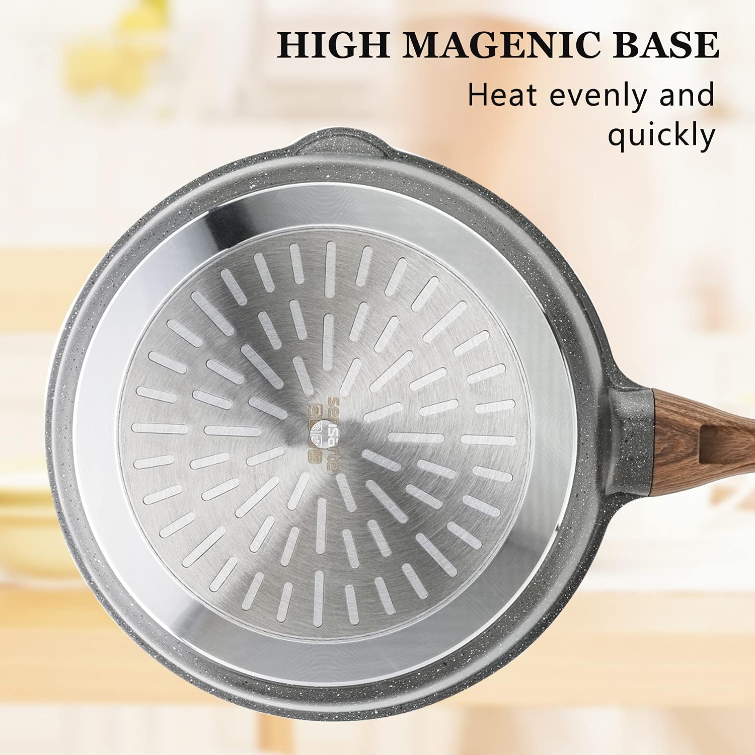 SENSARTE Nonstick Saut Pan with Lid 10-Inch