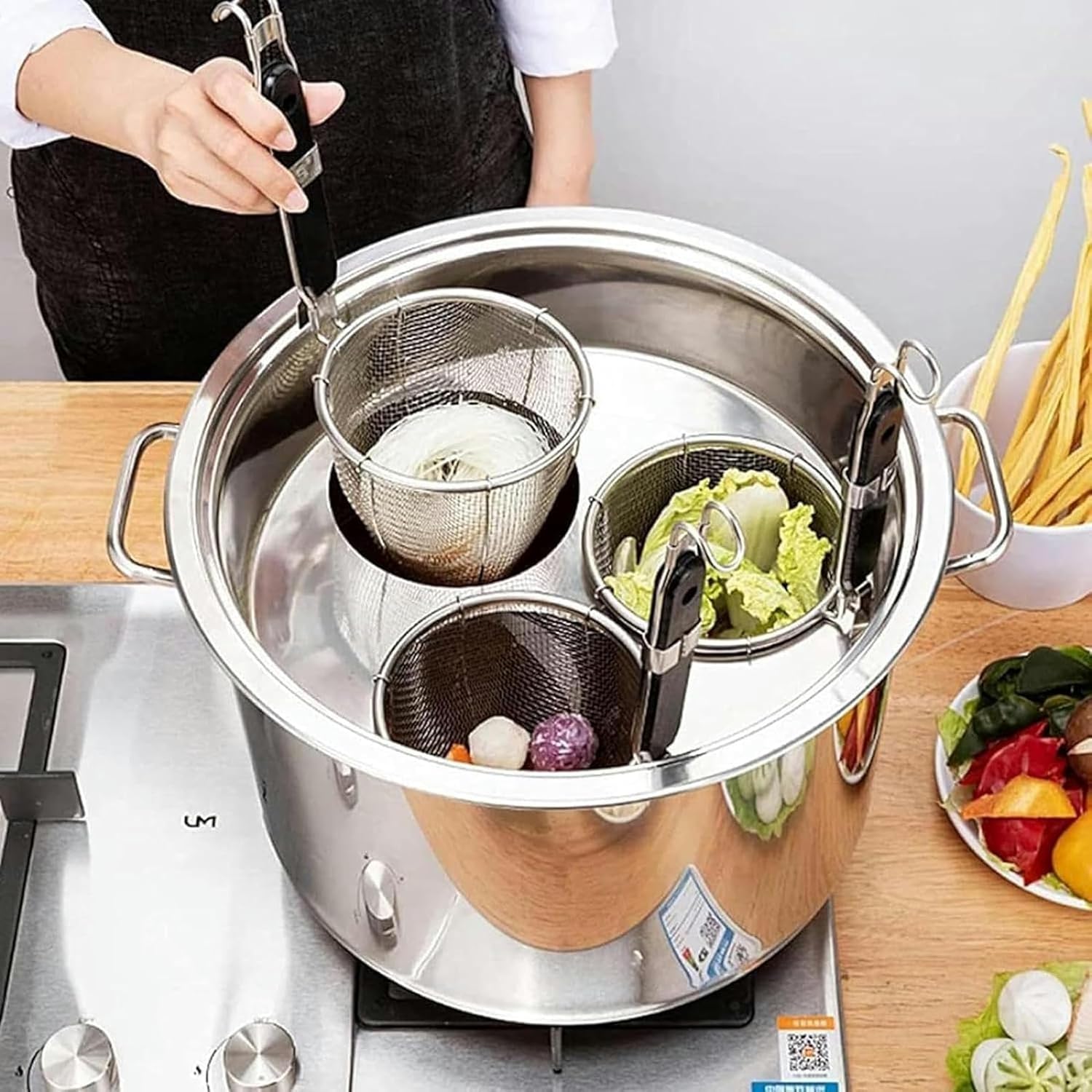 3-Piece Stainless Steel Pasta Cookware Set for Kitchen