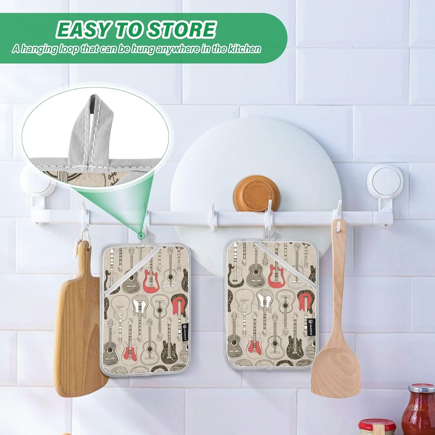 Heat-Resistant Potholder Set with Dual Pockets for Cooking Baking