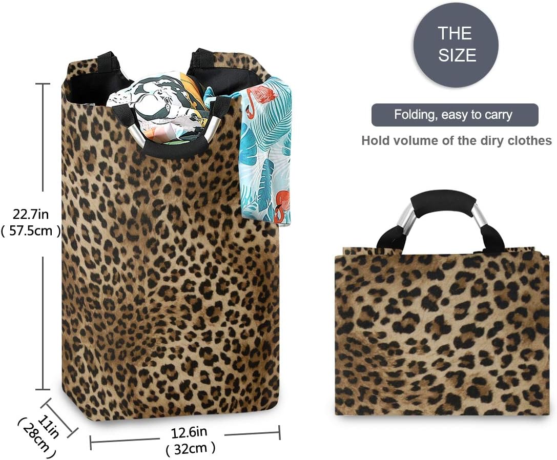 Kcldeci Leopard Print Laundry Hamper