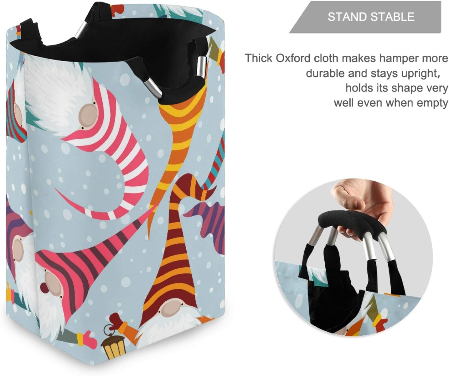 Susiyo Foldable Laundry Basket with Handles and Unique Pattern Design