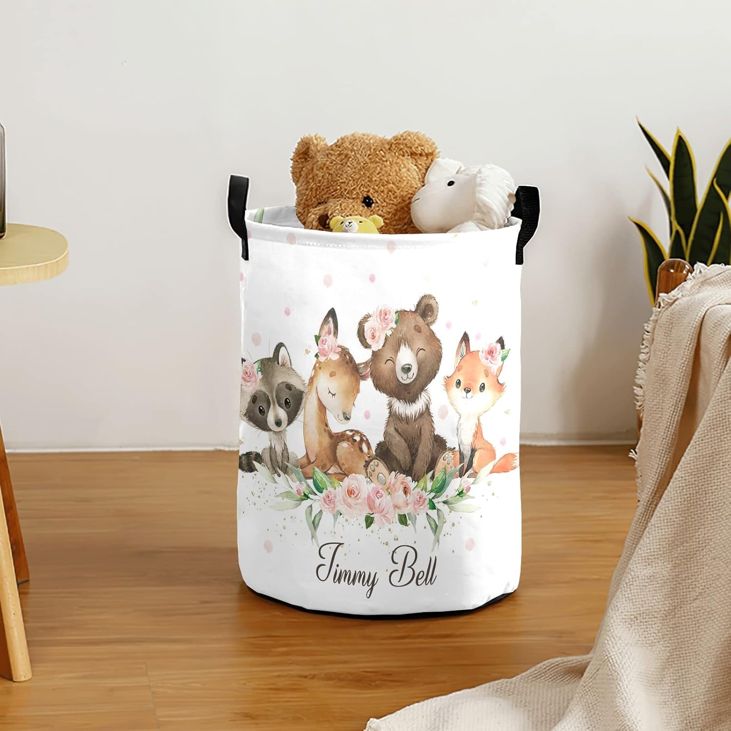 Personalized Floral Laundry Hamper