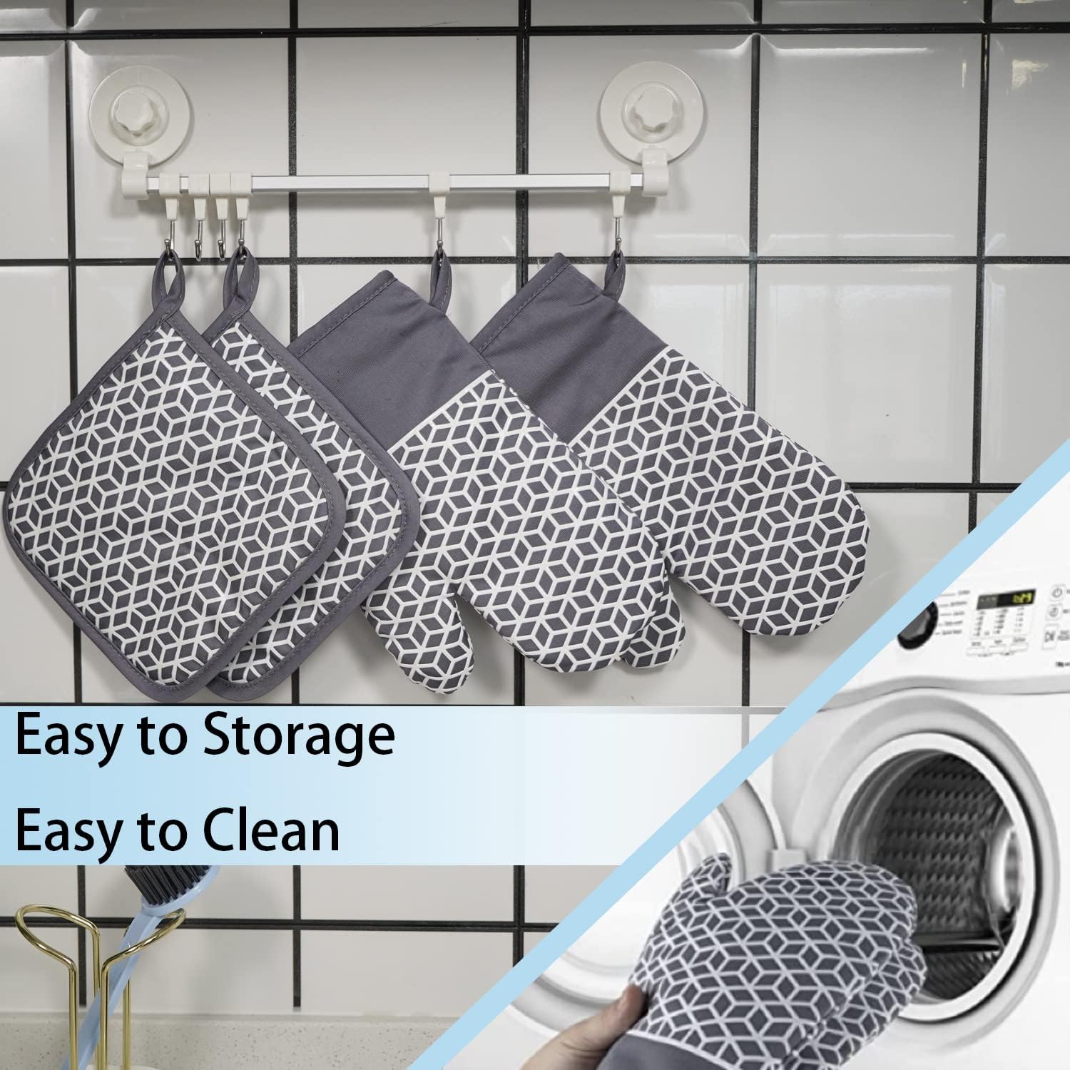 NAVITHOUS 6pc Oven Mitts and Pot Holders Set
