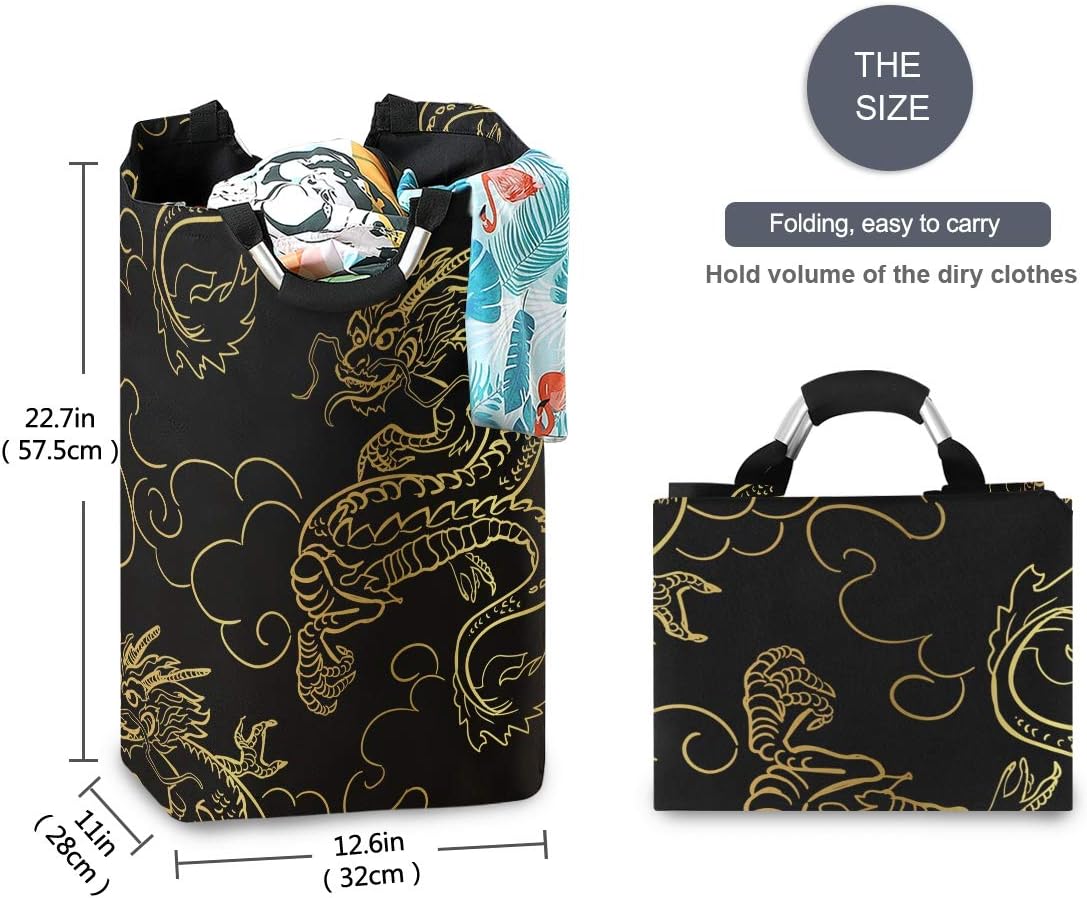 MOYYO Golden Dragon Collapsible Laundry Basket