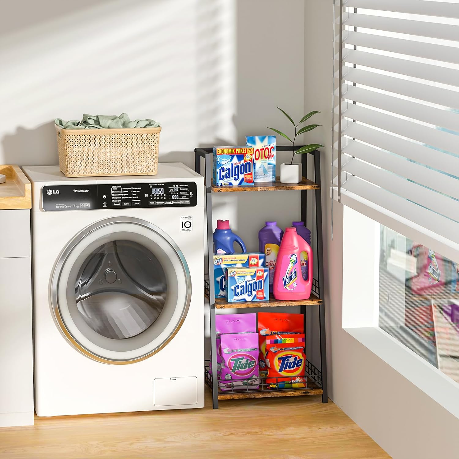 Stylish 3-Tier Bathroom Organizer with Metal Frames for Efficient Storage