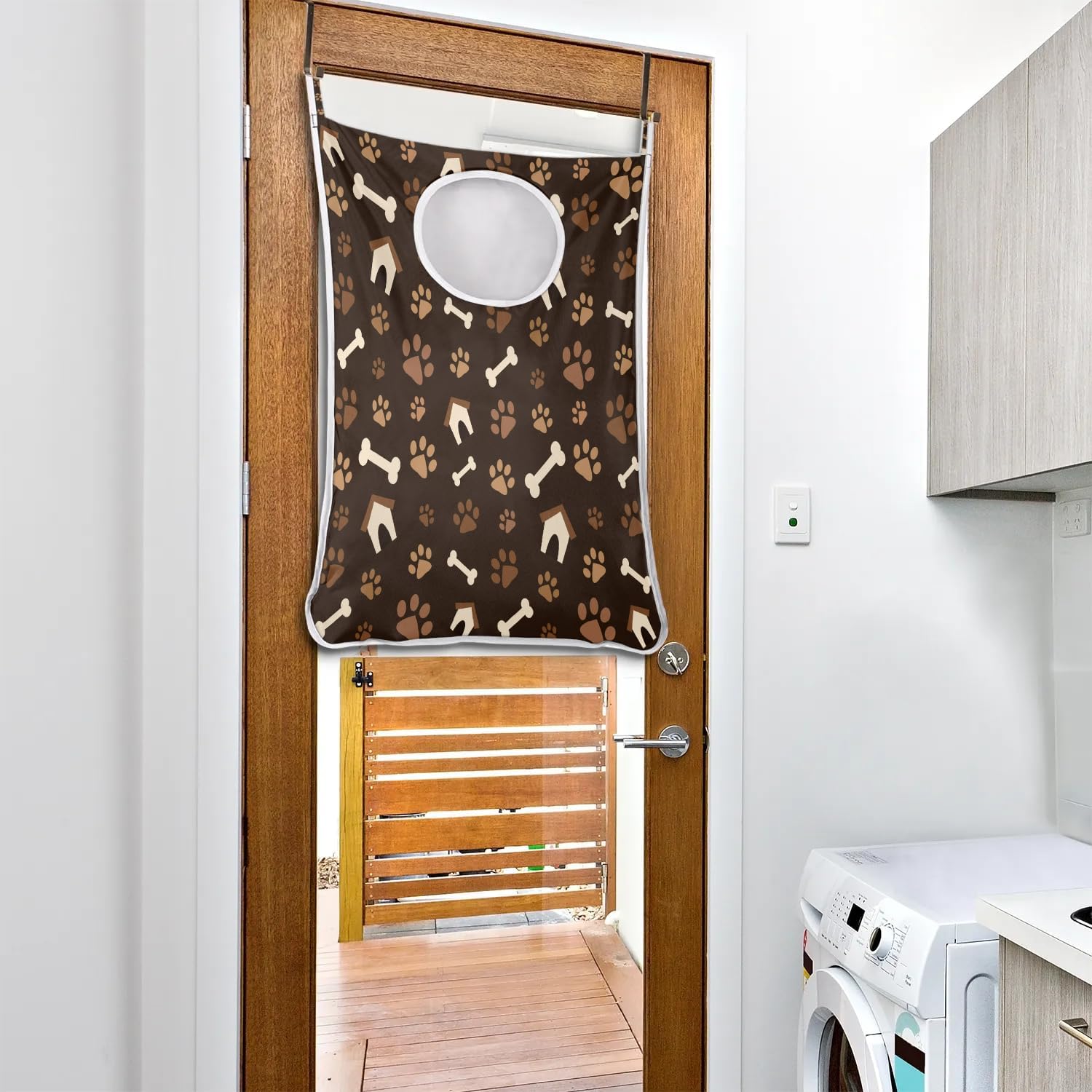 Hanging Laundry Hamper Bag with 2 Adhesive Hooks