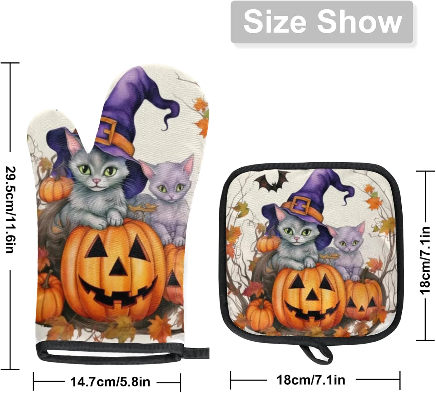 Sweet Halloween pumpkin oven mitts