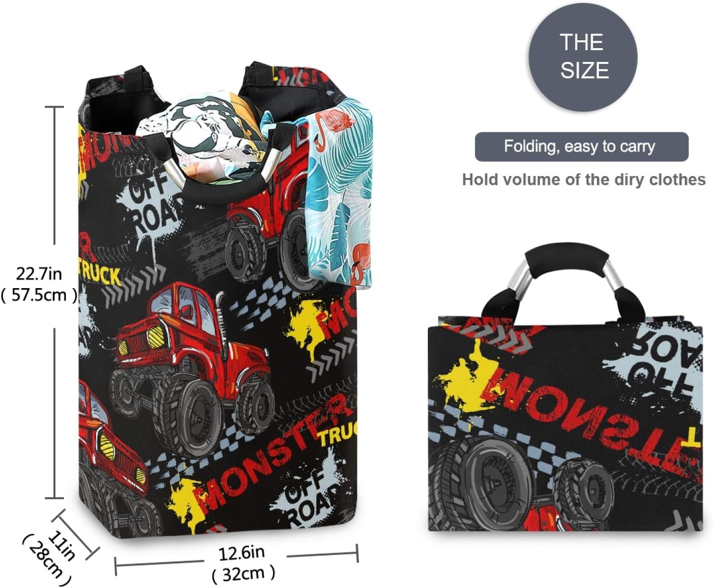 Monsters Are WelcoMe Here - Monster Truck Laundry Basket