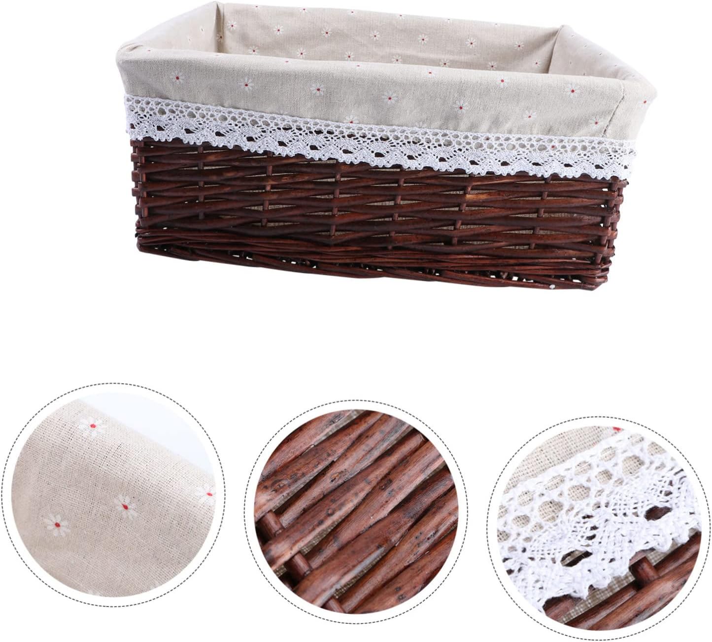 Wicker and Fabric Storage Basket