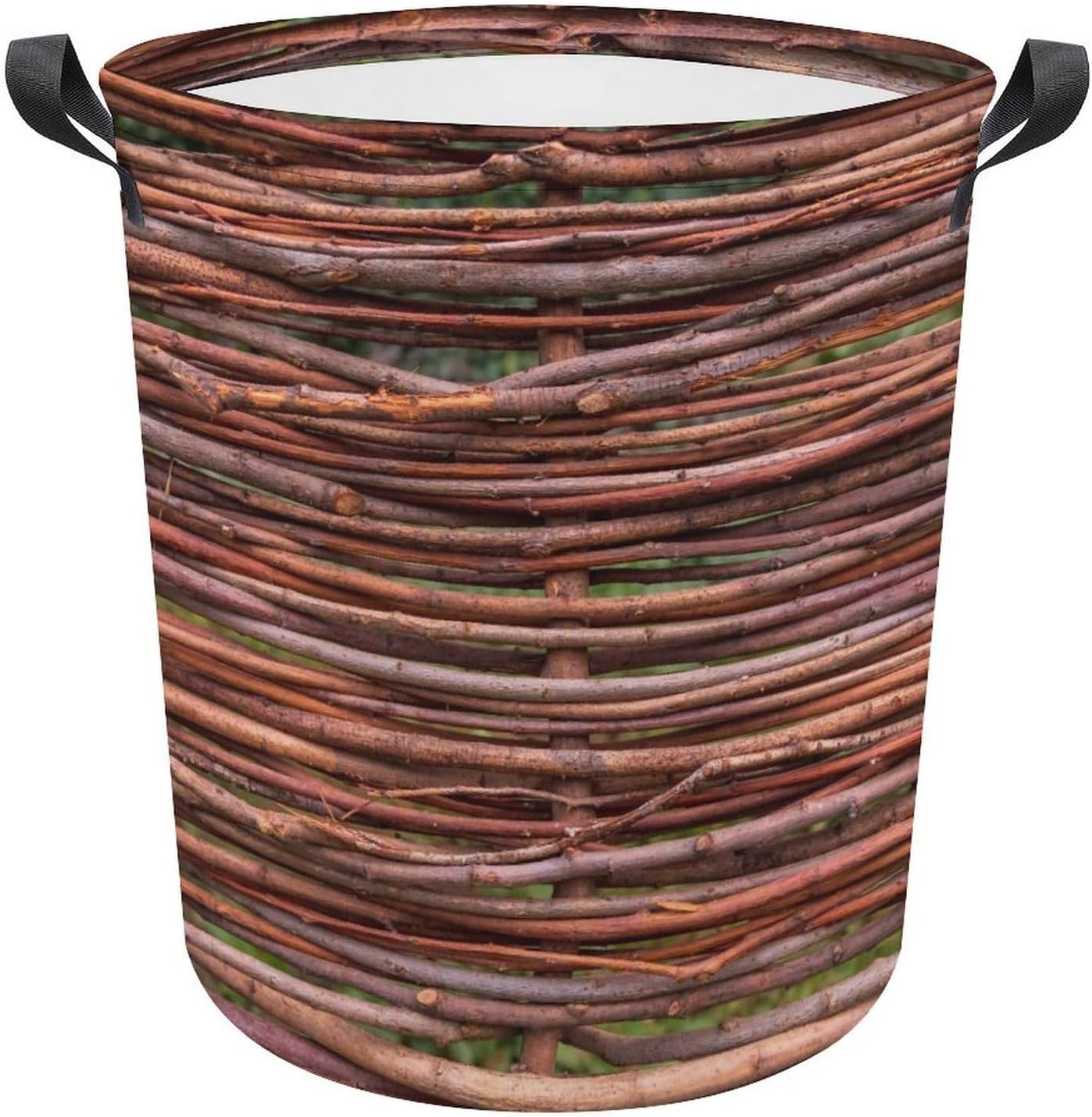 MEIKKO Woven Branches Laundry Basket with Waterproof Coating