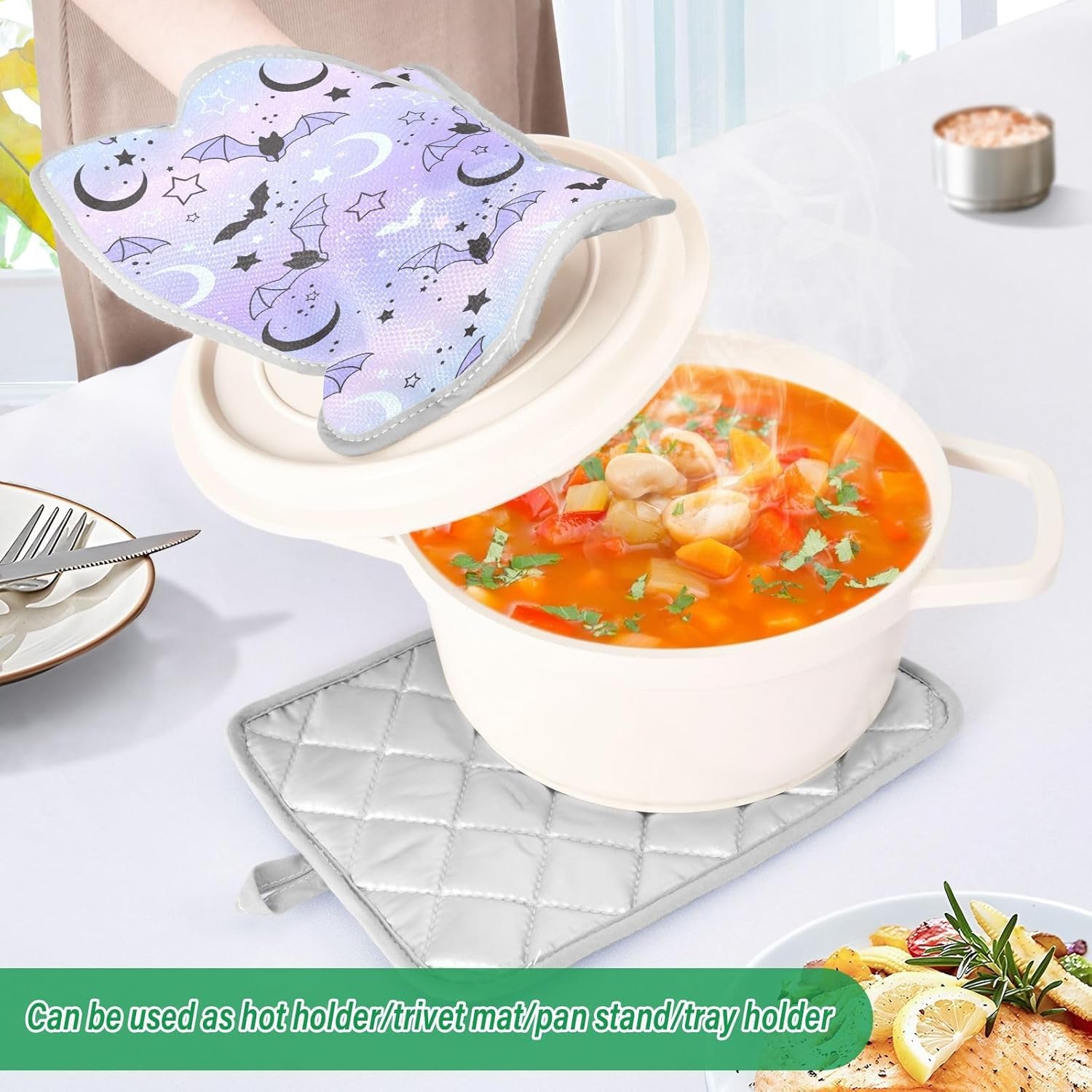 OurVii Magic Bat Flying Kitchen Potholders Set