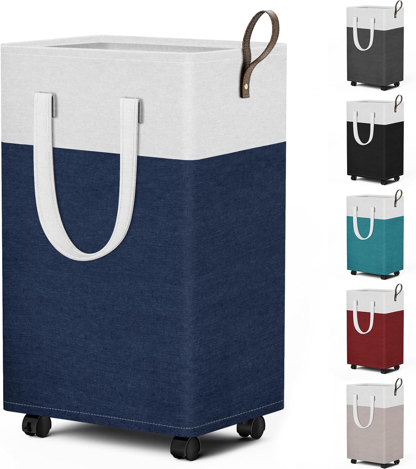 Durable Space-Saving Rolling Laundry Basket with Wheels