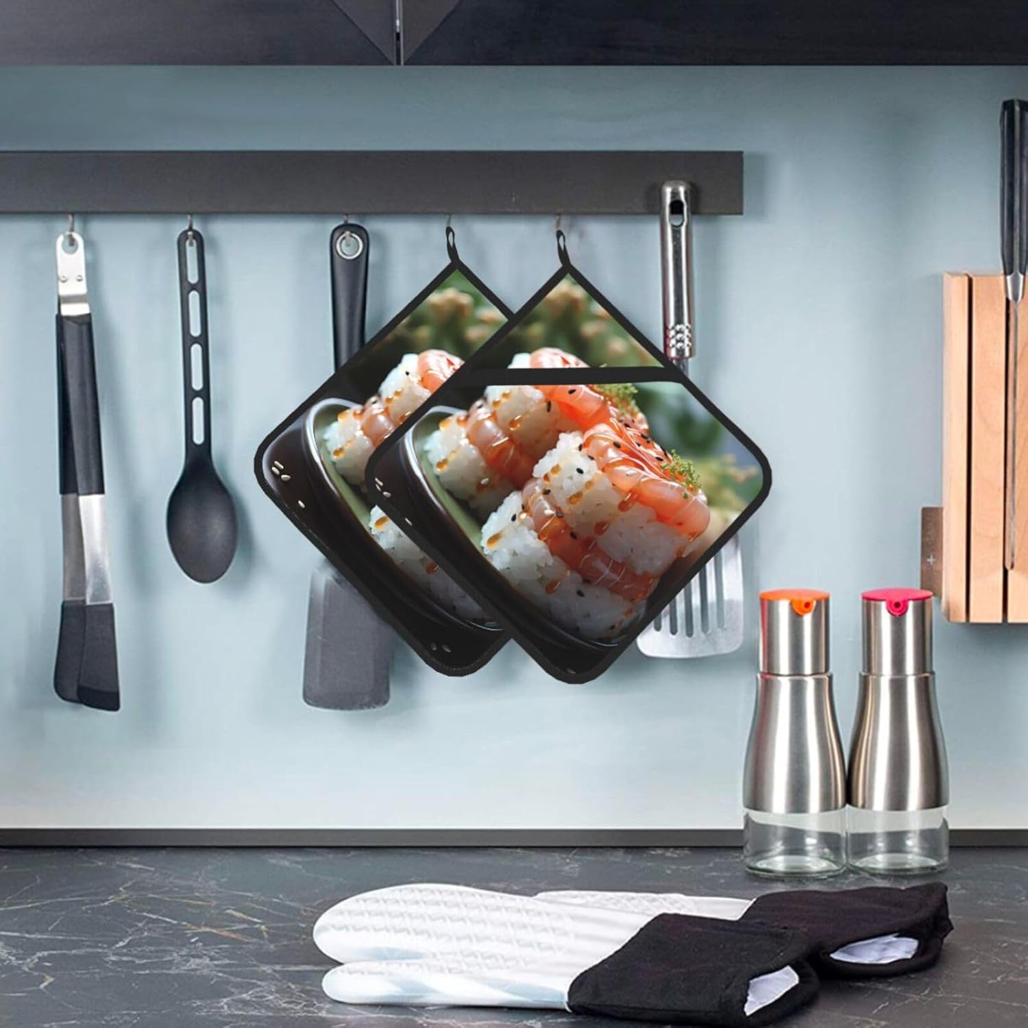 Fresh Salmon Potholders - Heat-Resistant Durable 2-Pack