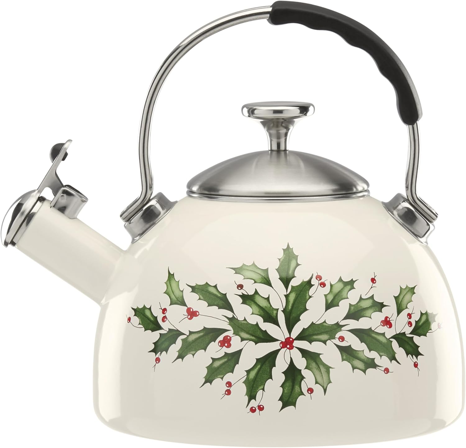 Cheery Holiday Tea Kettle Christmas Design