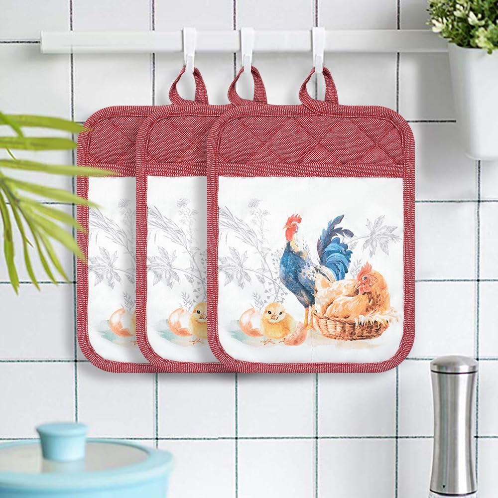 3PK Set silicone heat resistant pot holders