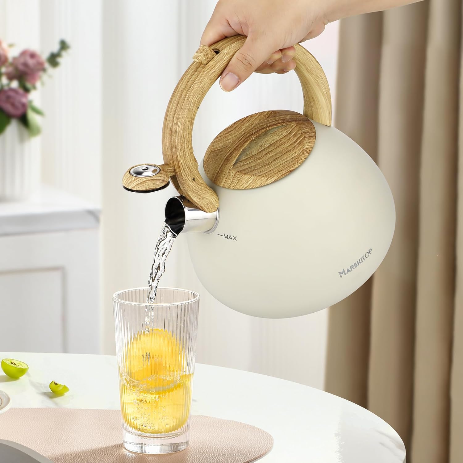 Stainless Steel 26 Quart Tea Kettle with Whistle
