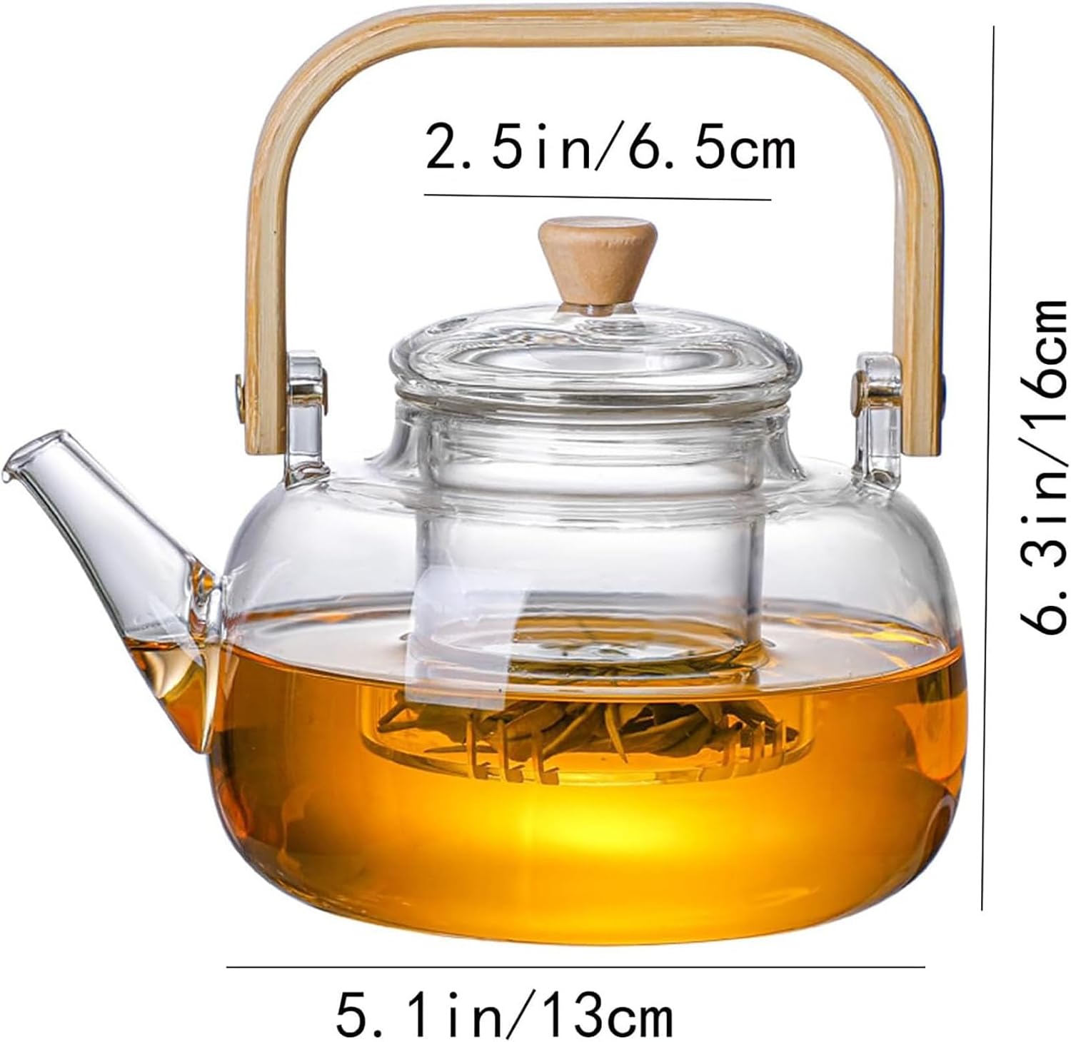Stove-Top Glass Infuser Tea Pot 900ml - Microwave Dishwasher Safe