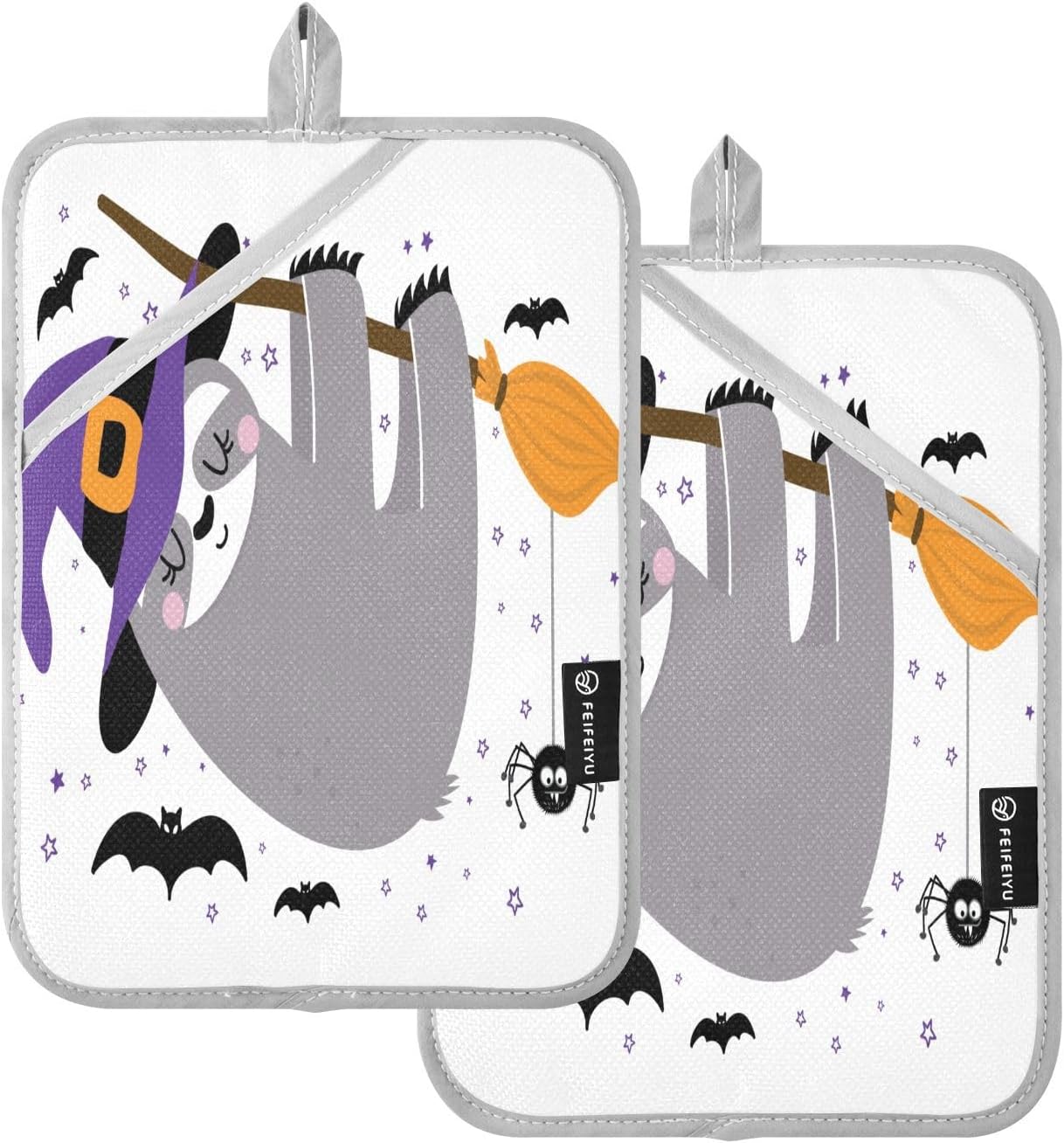 OurVii Halloween Sloth Potholders Set