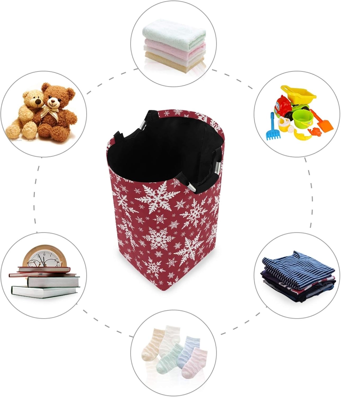 Susiyo Christmas Snowflakes Collapsible Laundry Basket