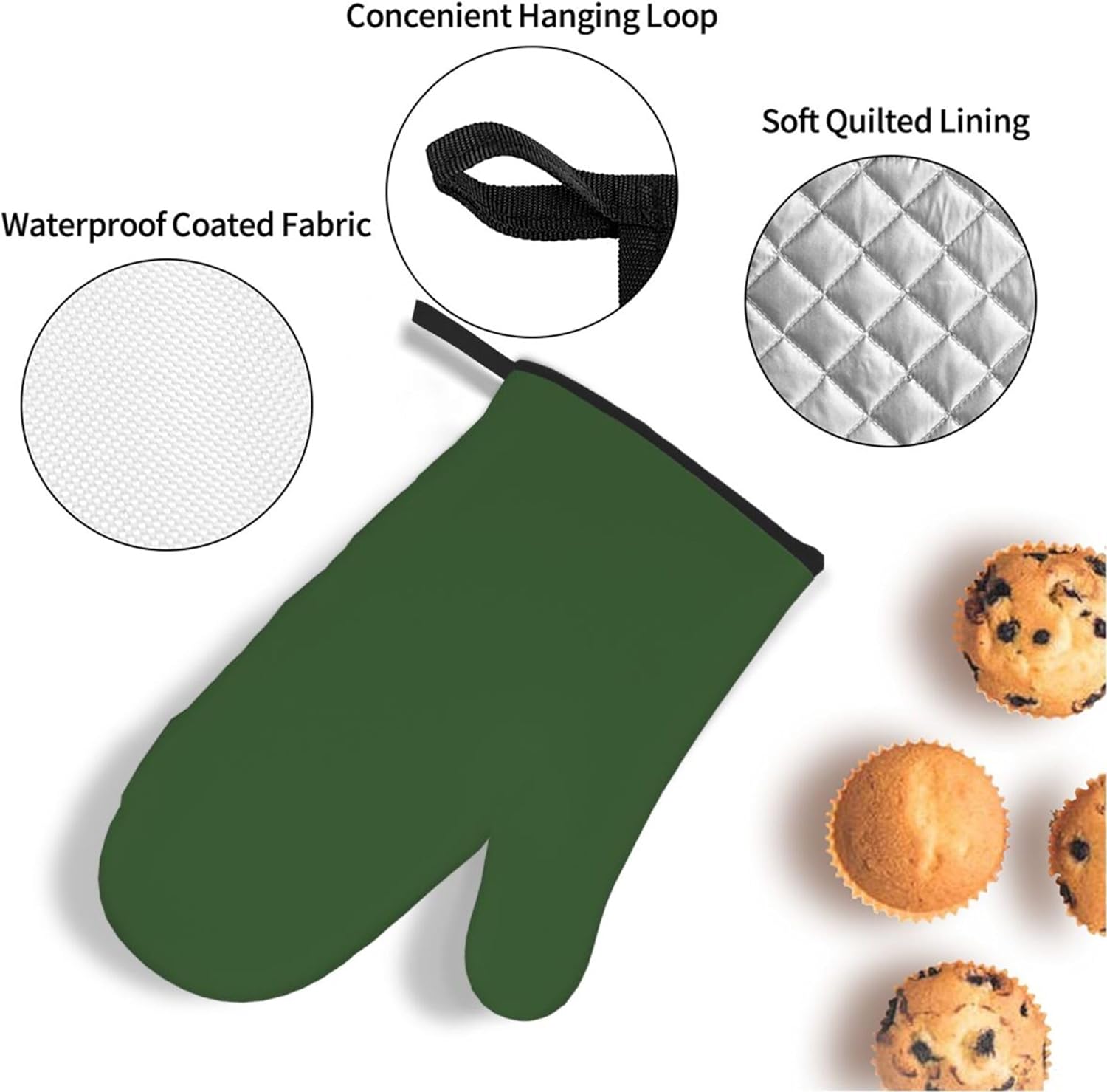 Curdesi 4PCS Oven Mitts Set - Heat Resistant Designated for Cooking BBQ