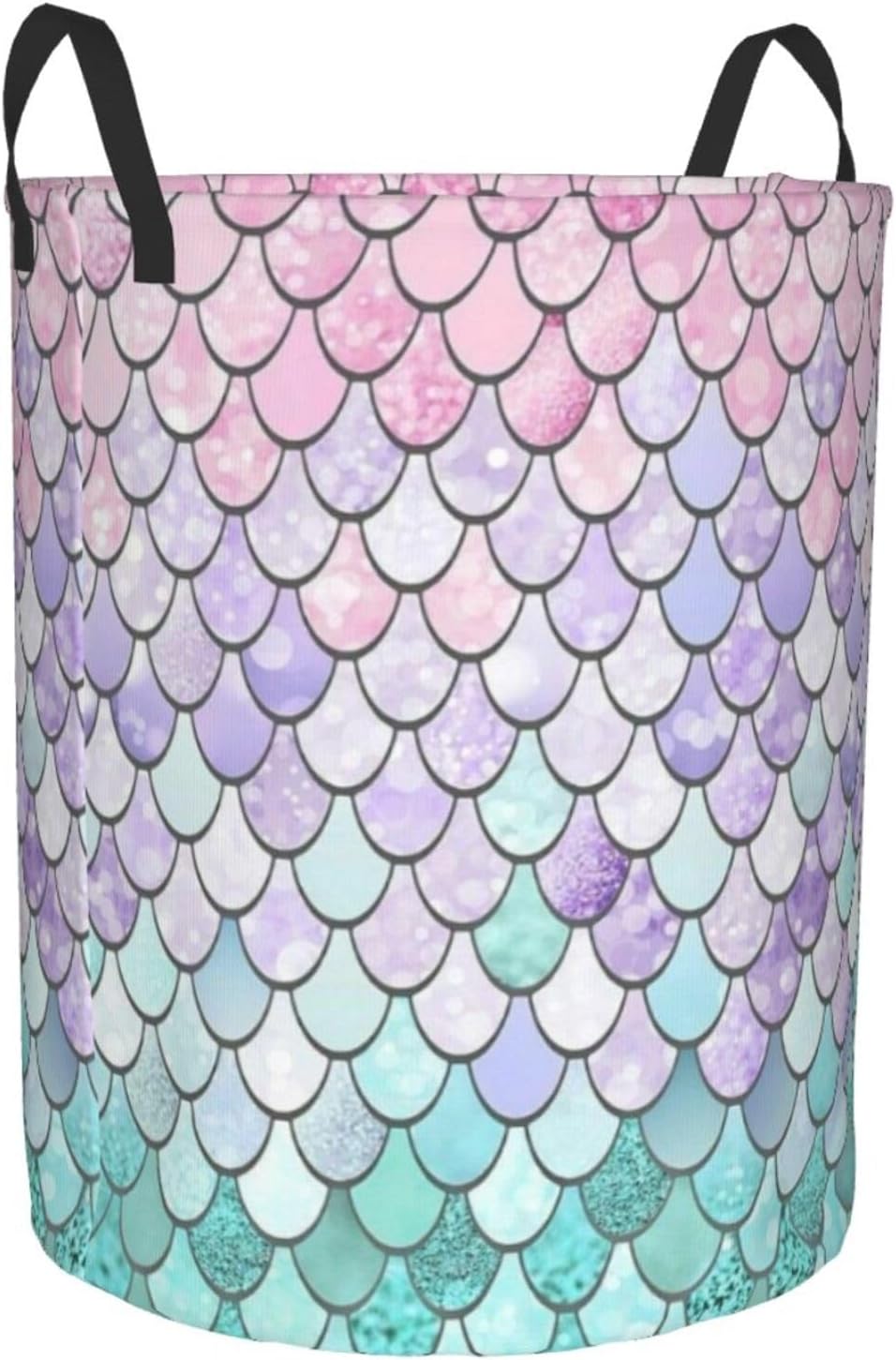 Mermaid Fish Scales Collapsible Laundry Hamper