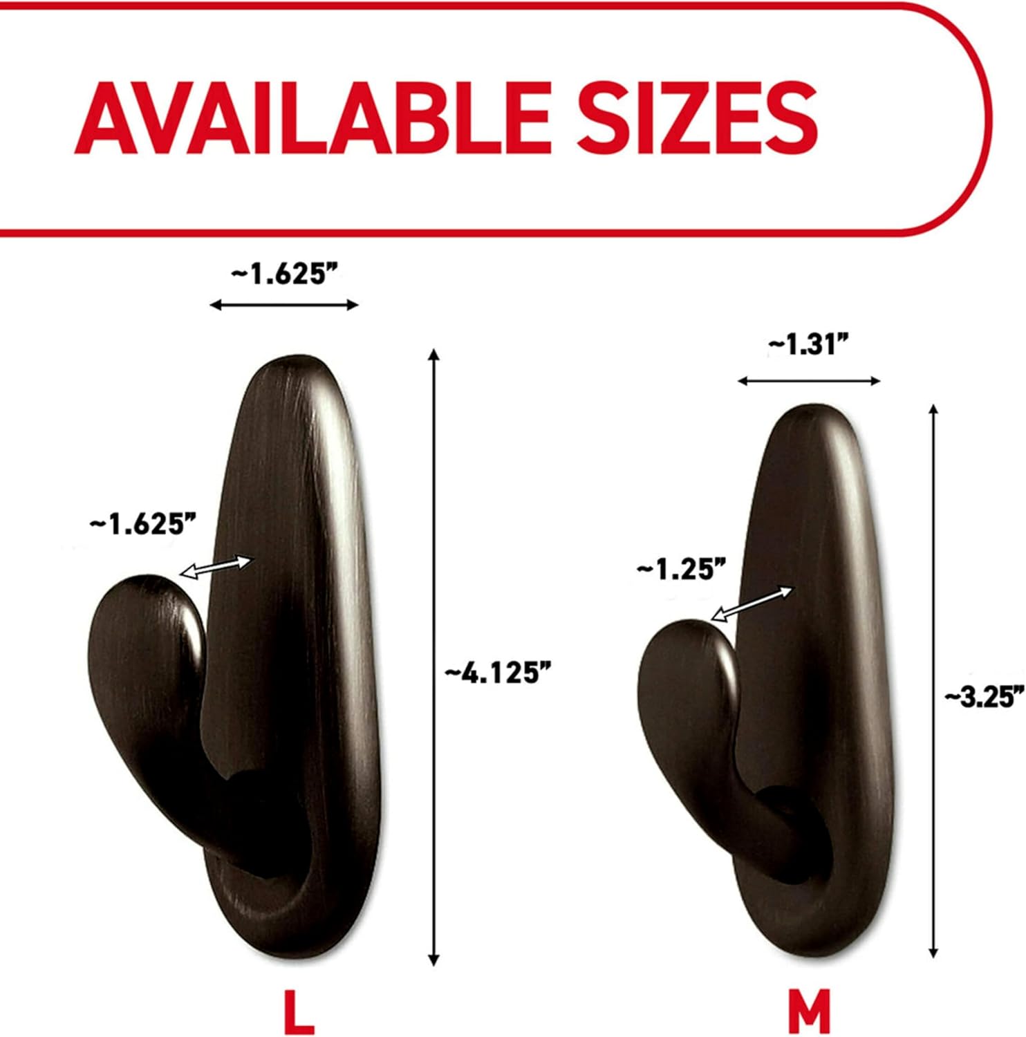 Command Style 5lb Large Brushed Nickel Metal Hooks