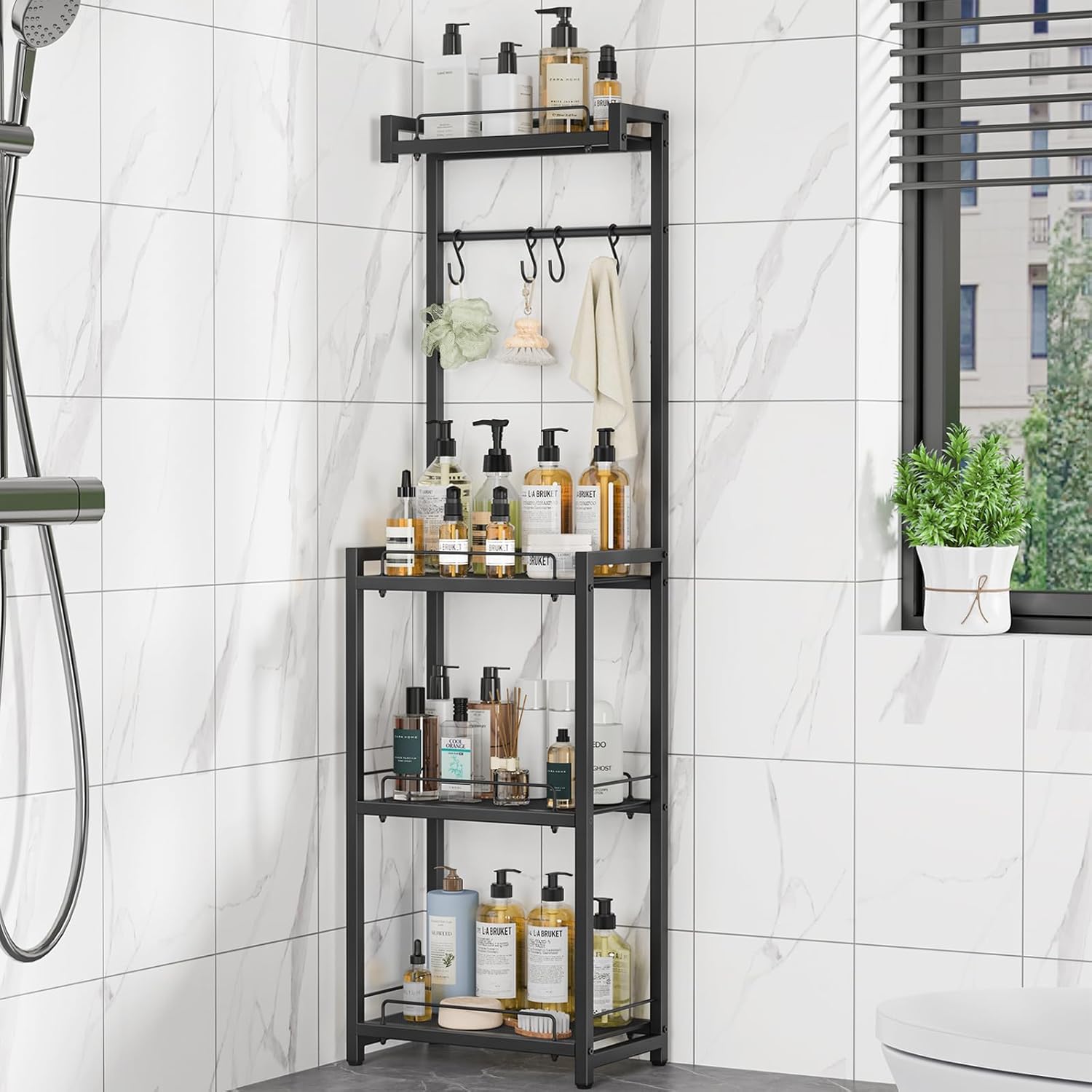 4-Tier Storage Rack Simple Practical Bathroom Organizer