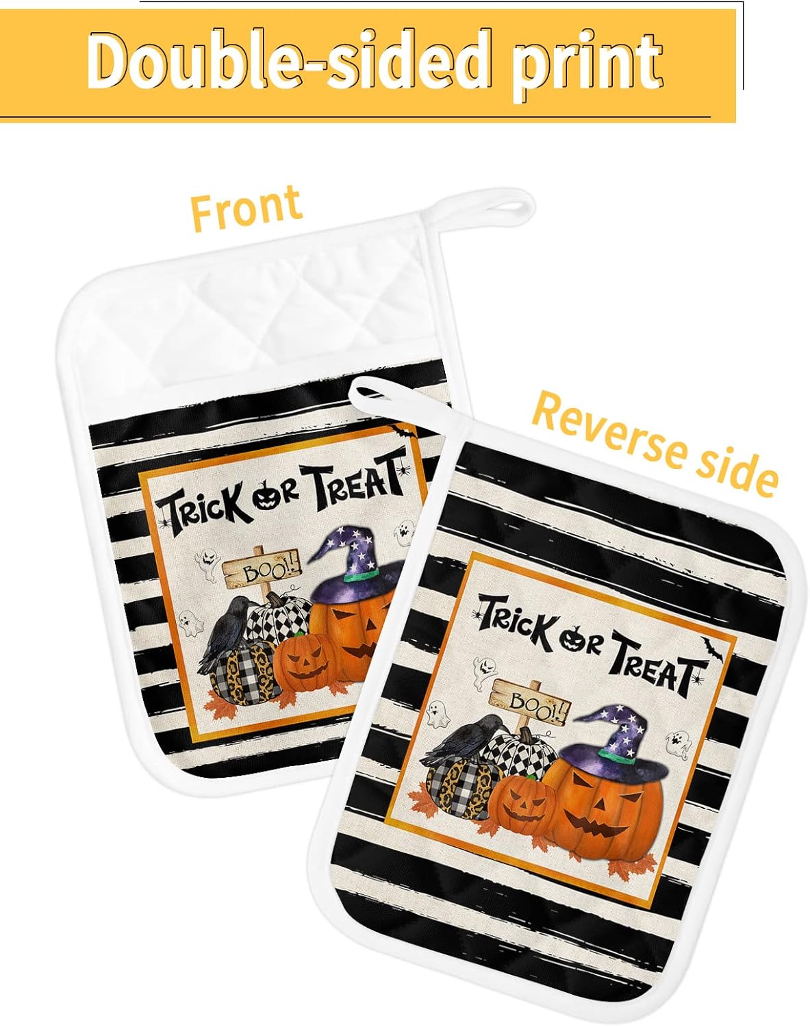 Spooky Halloween 5PCS Pot Holders Set with Pockets