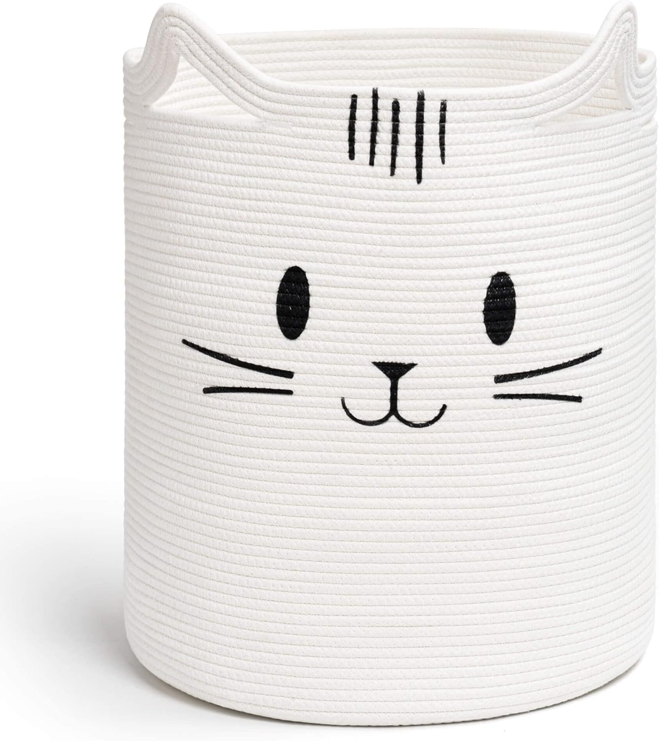Cute Cat Basket White INDRESSME Tall Laundry Basket for Kids Cats