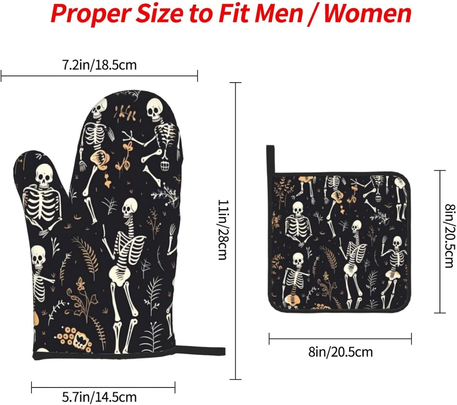 Halloween Trick or Treat Set 3 Pieces Oven Mitts Pot Holders