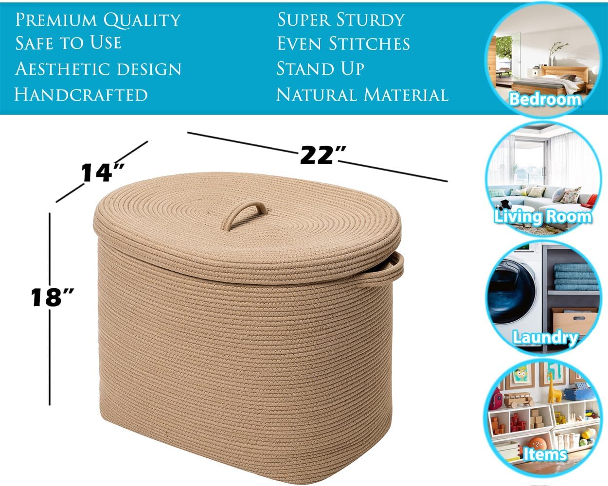 22x14x18Rectangular Storage Basket