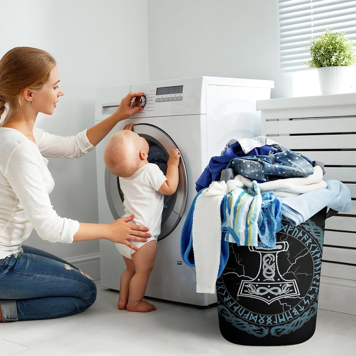 Viking inspo Norse Mythology Magic Rune Laundry Hamper