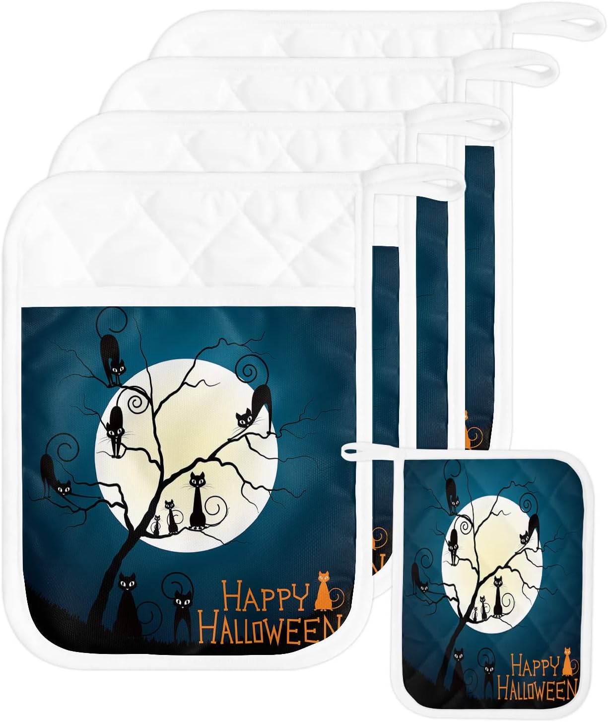 Happy Halloween 5PCS Pot Holders with Pockets
