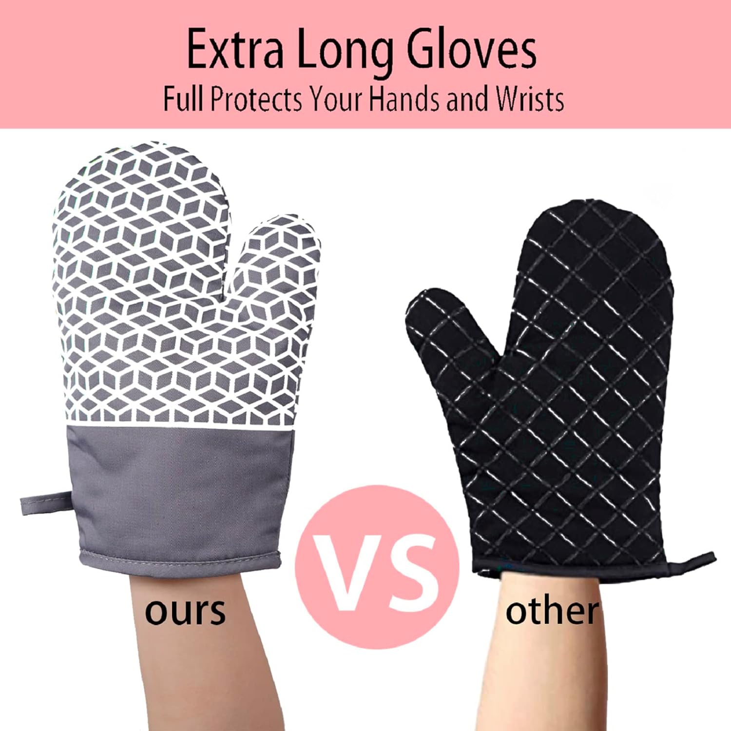 NAVITHOUS 6pc Oven Mitts and Pot Holders Set