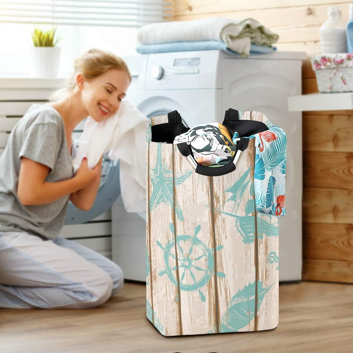 Mooyo Collapsible Laundry Hamper with Handle
