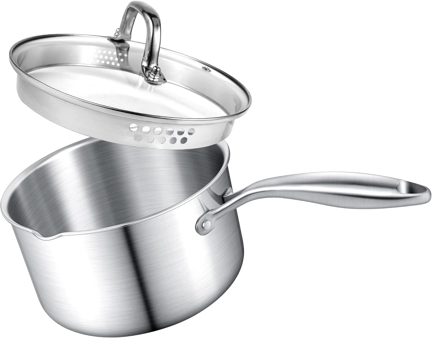 Sturdy Elegant 15 Quart Stainless Steel Saucepan