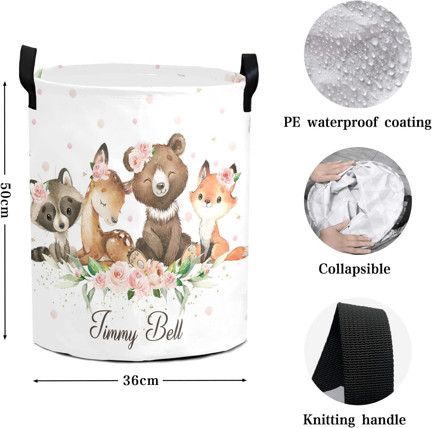 Personalized Floral Laundry Hamper