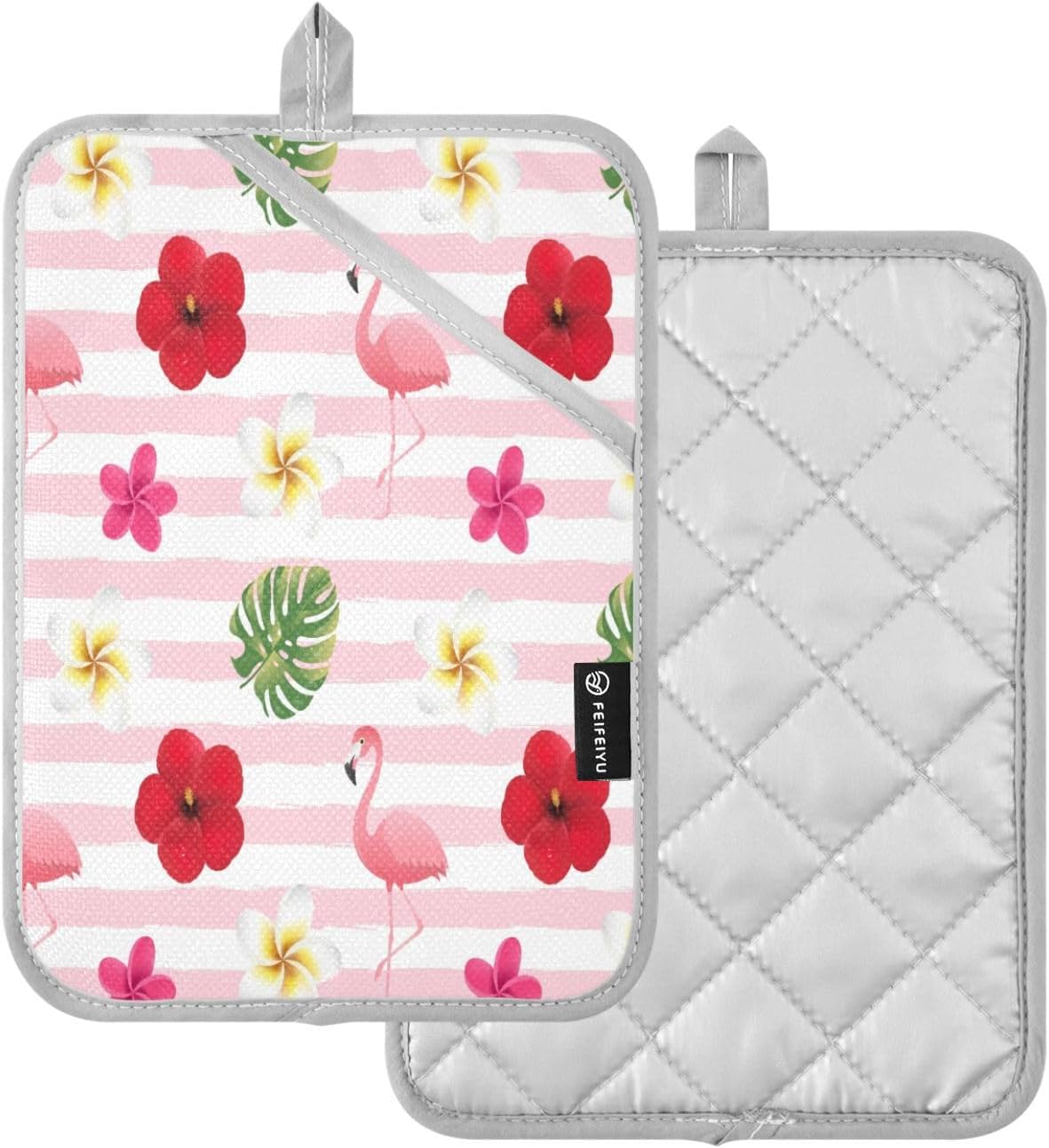 Flowers and Flamingo 2-Pack Pot Holders
