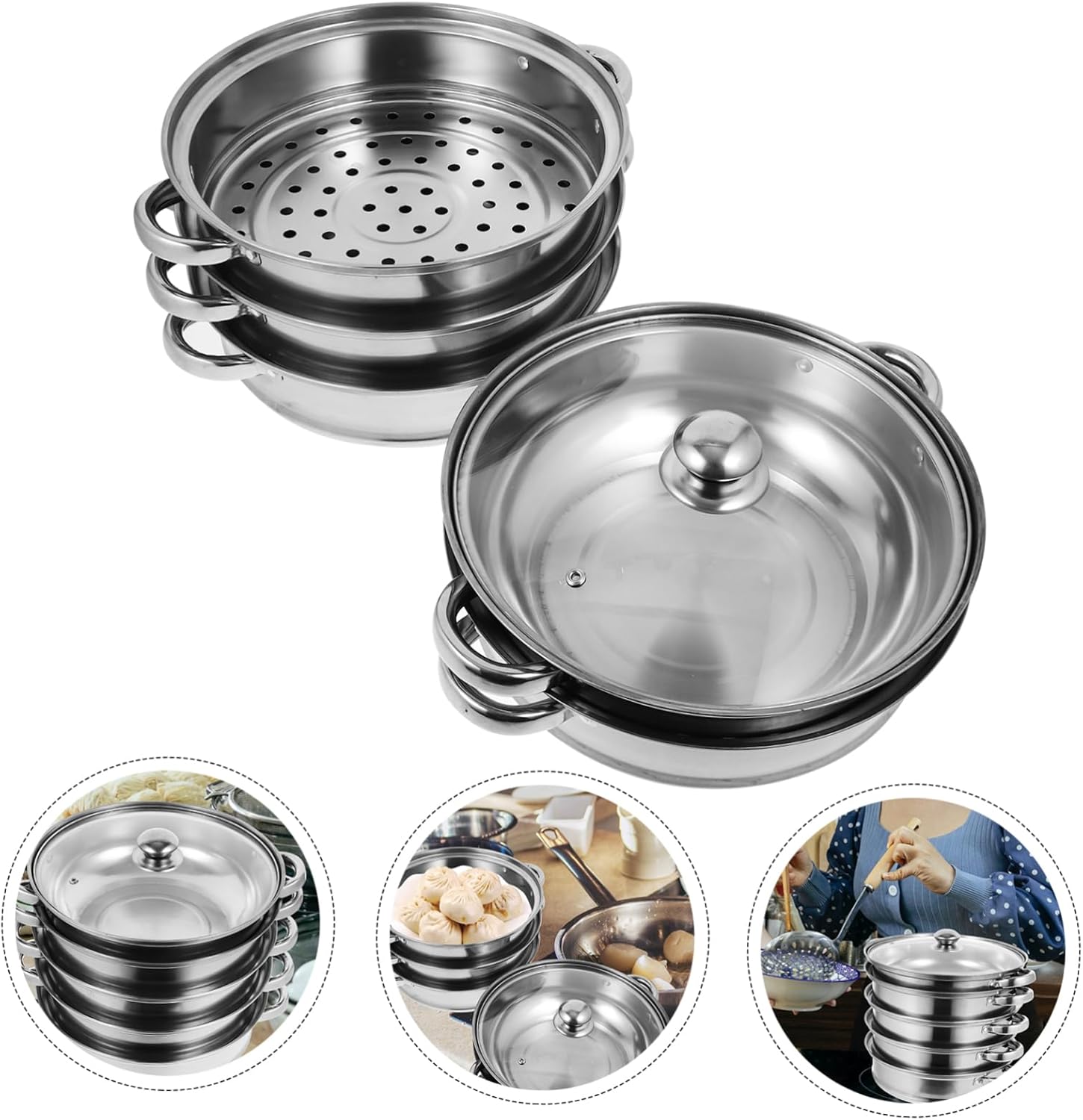 Versatile Stock Pot with Steamer Basket for Cooking Pasta More