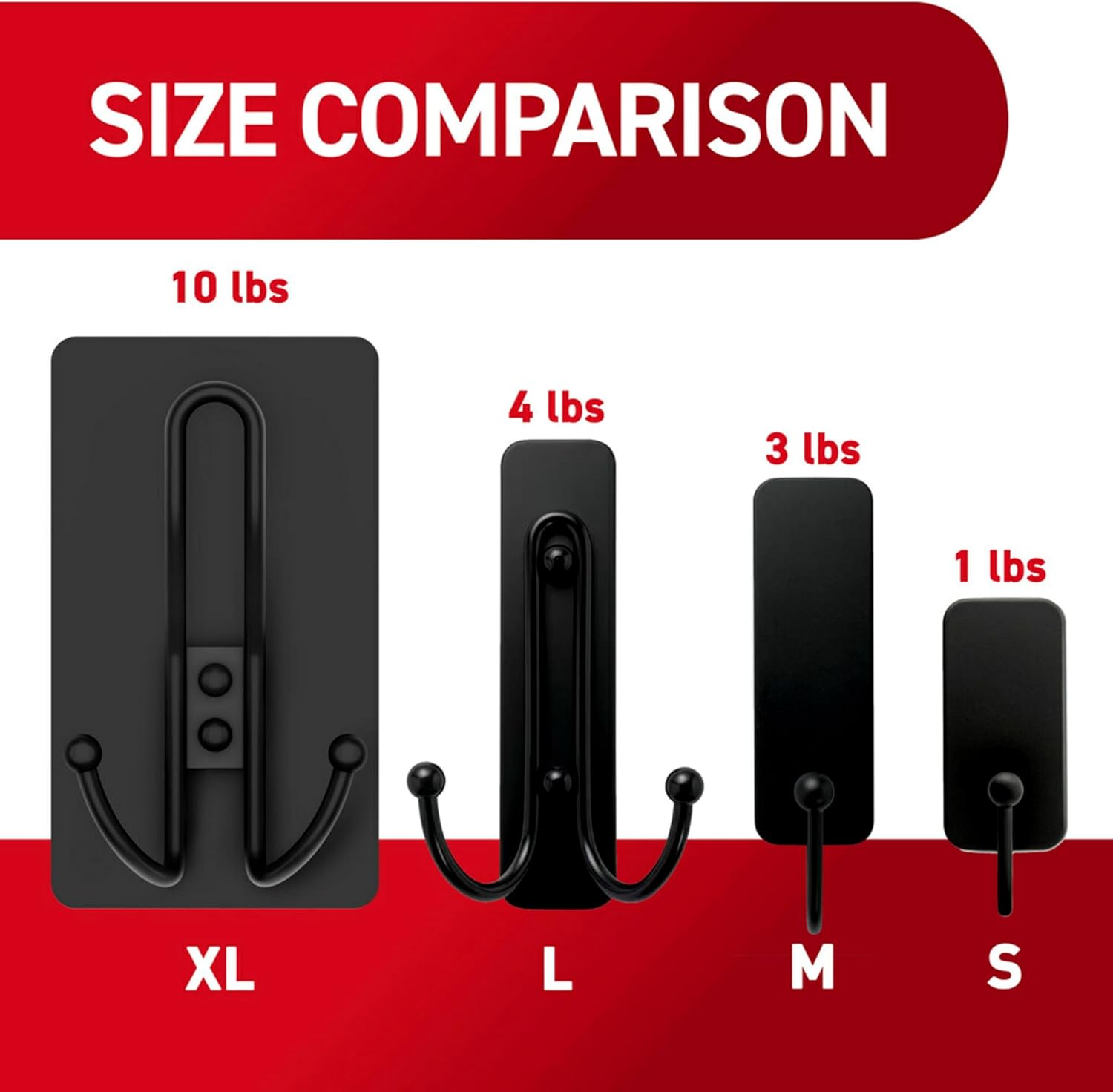 Command X-Large Matte Black Wall Hook
