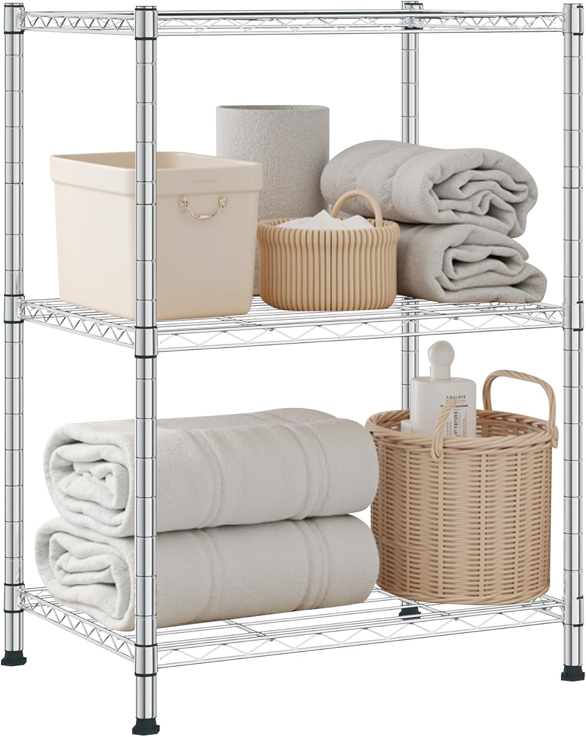 Land Guard 3-Tier Adjustable Chrome Shelving Unit