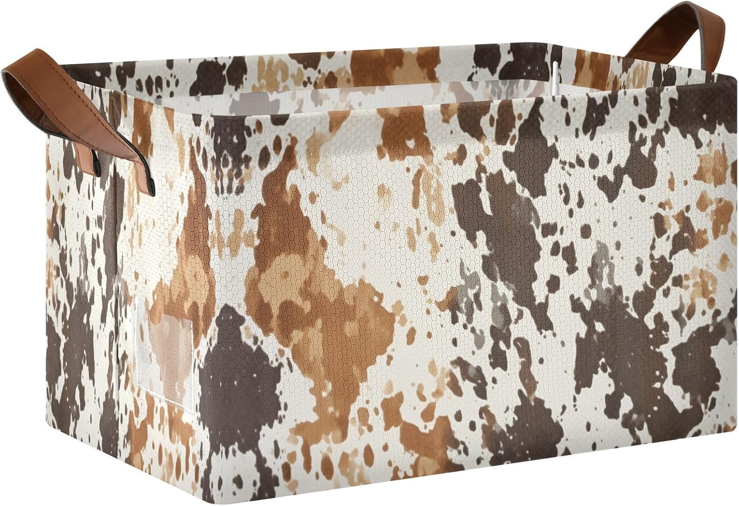 yetetasbin cow print storage basket