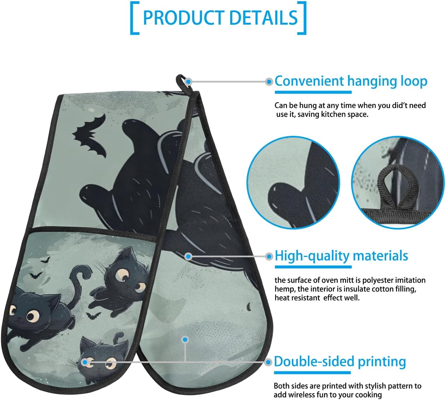 Halloween Halloween Cats Double Oven Mitt Set