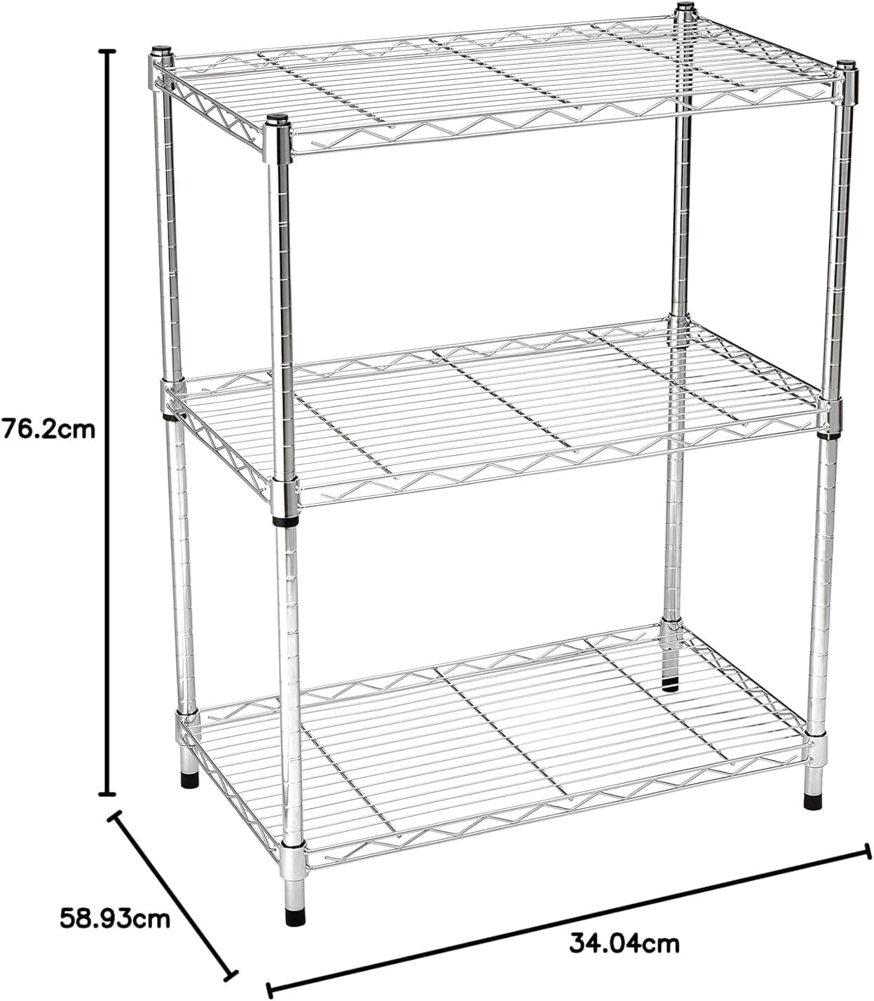 Adjustable 3-Shelf Storage Rack