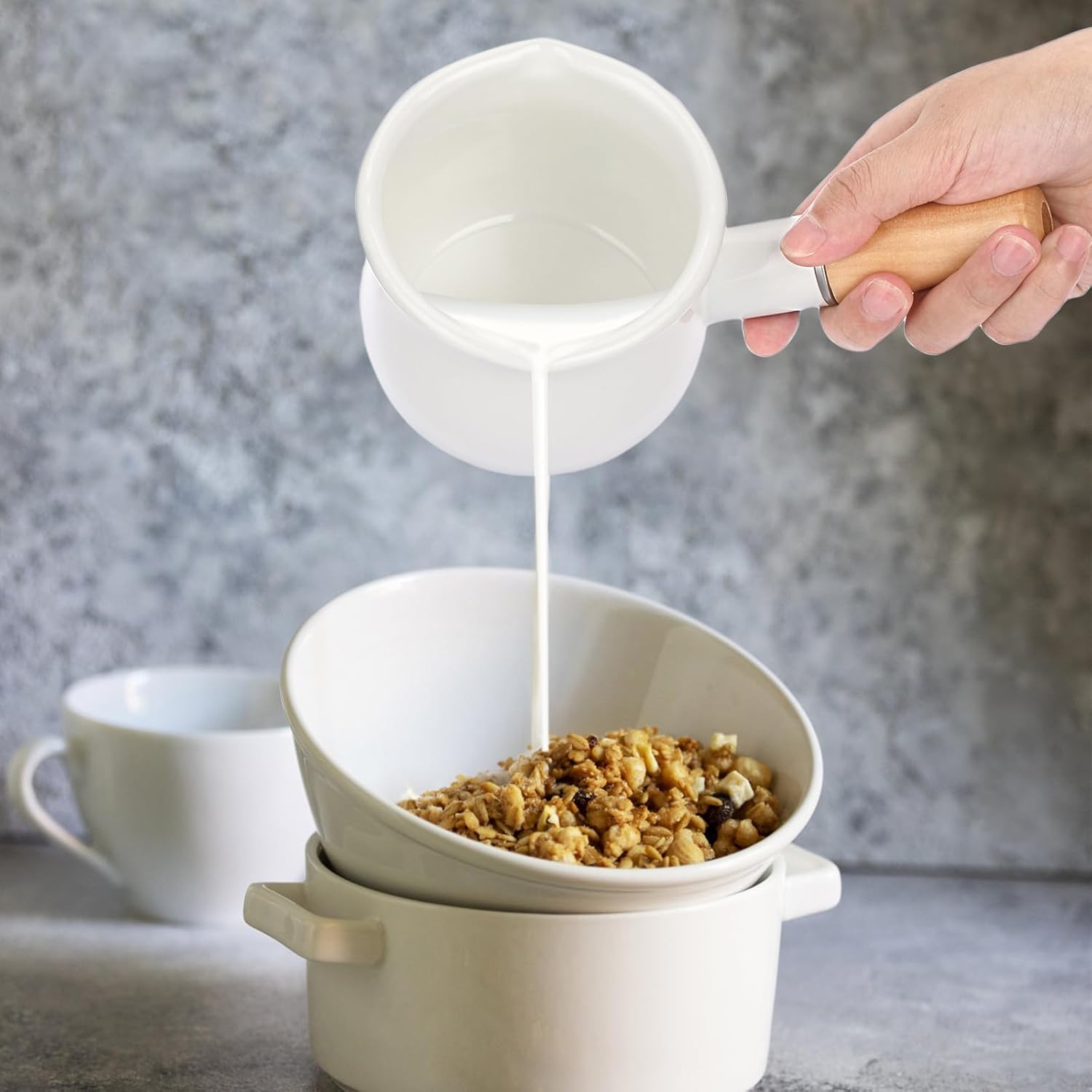Elegant Enamel Butter Warmer Pot