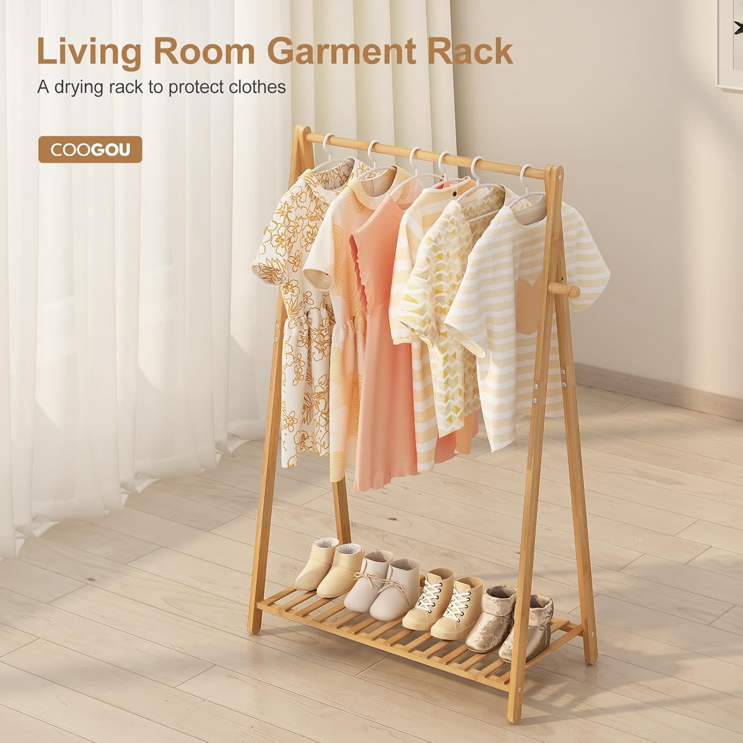 Space-Saving Small Clothes Hanging Rack for Kids and adults