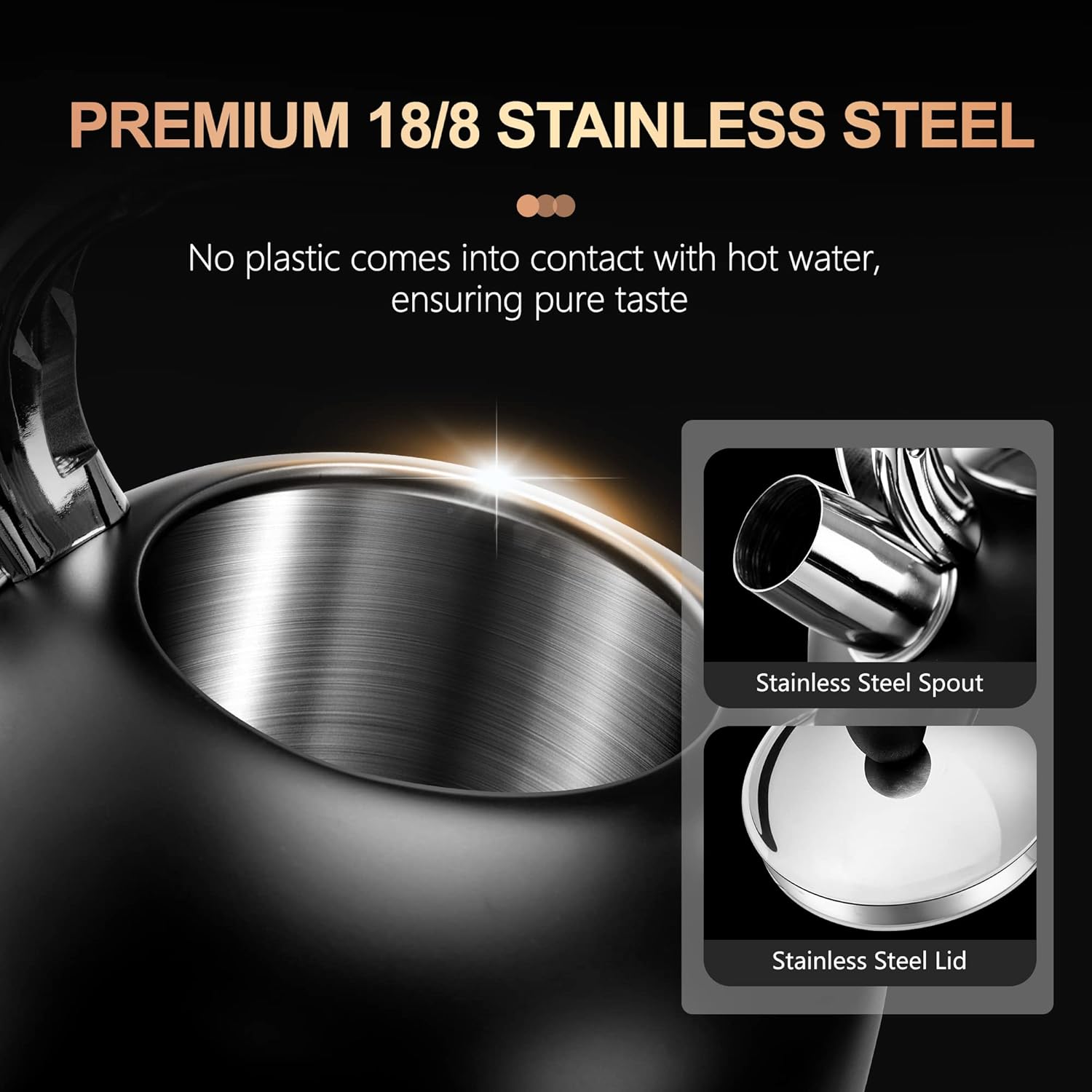 SUSTEAS Ergonomic 188 Stainless Steel Coffee Pot