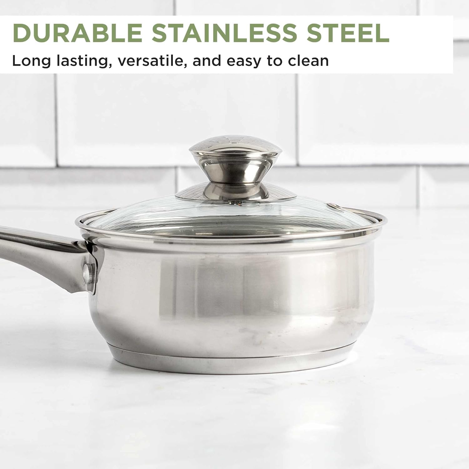 Ecolution 1-Quart Stainless Steel Saucepan Premium Cooking Excellence